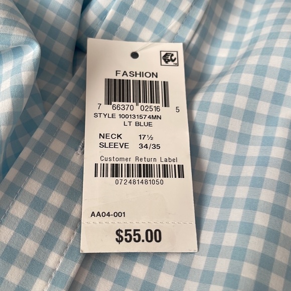 NWT Club Room regular fit shirt, size 17 1/2 - Picture 9 of 9